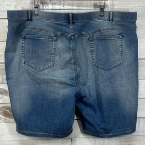J Jill Shorts Womens Plus Size 28 Blue Bermuda Denim Whiskering Stretch